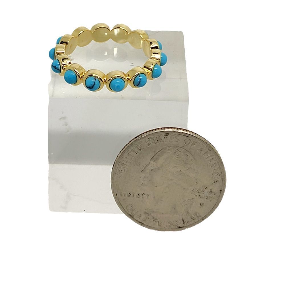 4mm Bezeled Turquoisette Eternity Band Ring Size 8 - Picture 3 of 4